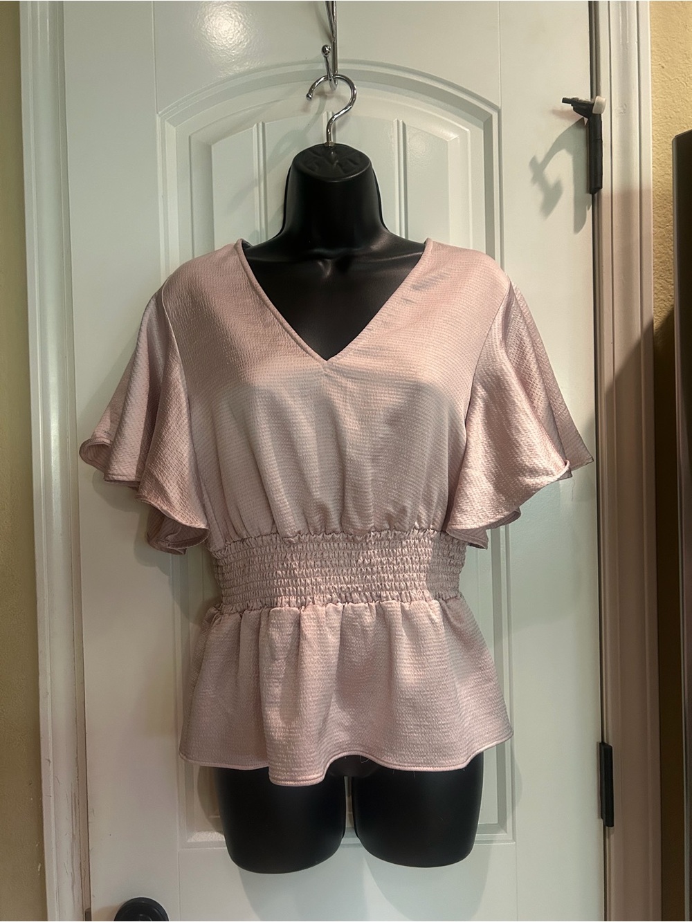 Express Satin Peplum Top